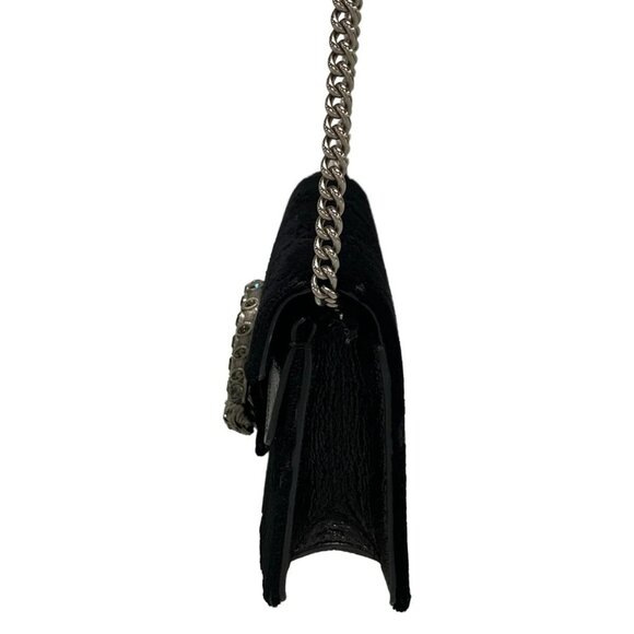 Auth GUCCI Duonisos,GG Pattern 476432 Black Velour Patent Leather - Shoulder Bag - Picture 5 of 16